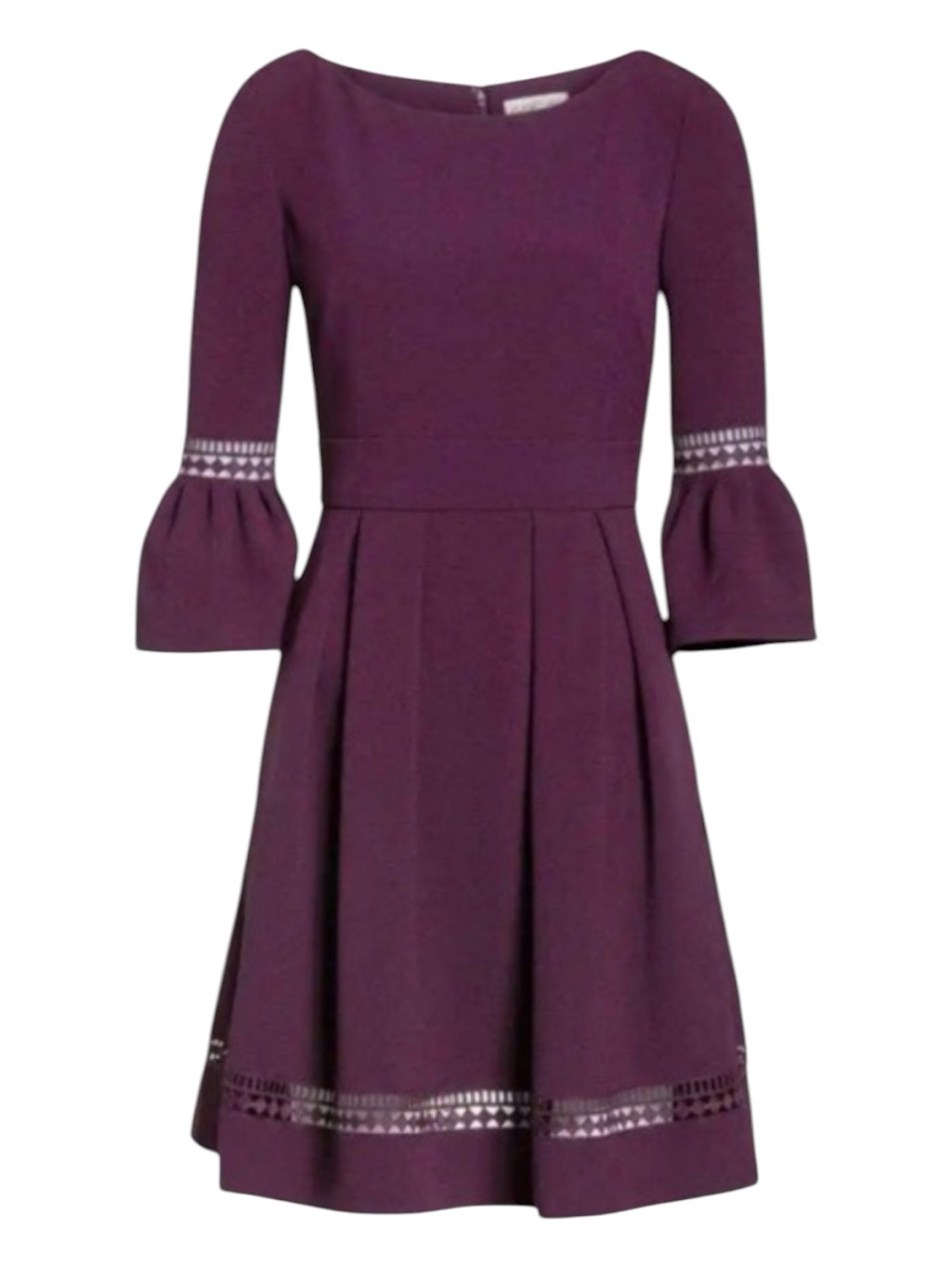 Eliza J | Purple Plum Bell Sleeve Fit & Flare Mini Dress 3/4 Sleeves | 8p New